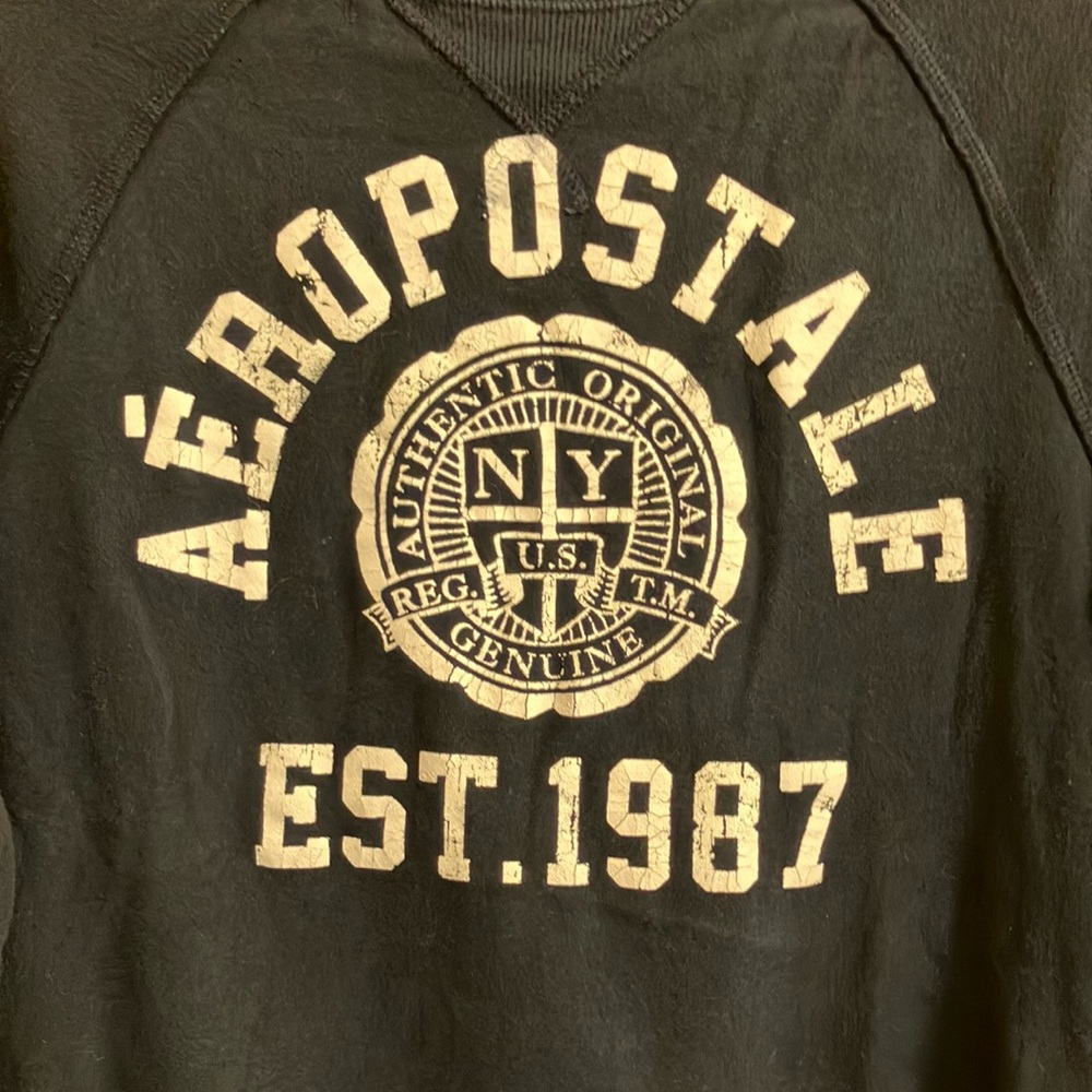 Aeropostale Black Sweatshirt with Vintage Graphic